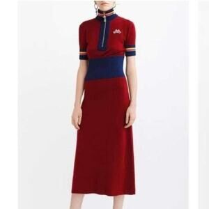 Marina Moscone Ribbed Knit Cycling Dress With Exposed Zipper Size Small